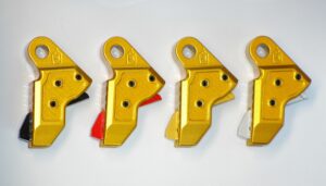 Serpico Performance STRYKE 5 Aluminum Flat Faced Trigger Shoe Midas Gold fits Glock Gen 5